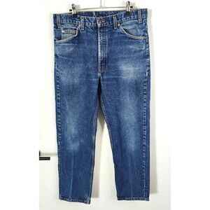 Vintage 90s Levis 505 Jeans Tag Size 34x29 (Tag 36x30) Faded Black Orange Tab